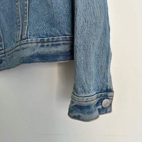 Calvin Klein Denim Trucker Jacket Lyon Blue‎ Logo Size Small - Picture 6 of 8